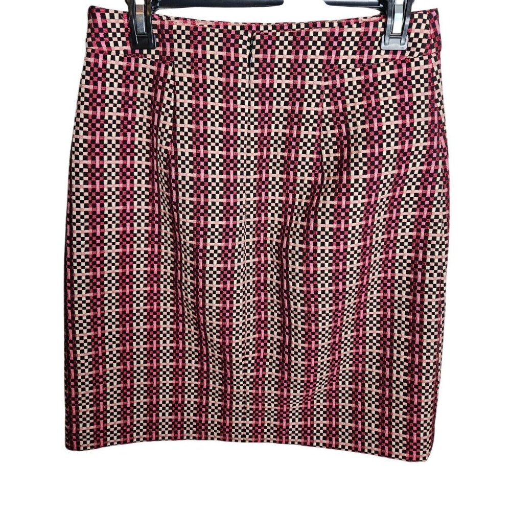 Ann Taylor Womens Size 4 Coquette Girl  Feminine Texured Check Work Pencil Skirt - Picture 4 of 9